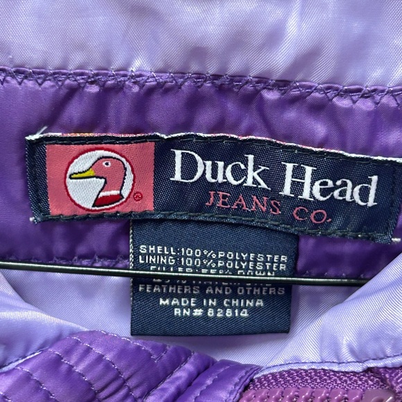 90s Duck Head Purple Down Puffer Vest Small S | Retro Quilted Gorpcore Vintage - Picture 6 of 9